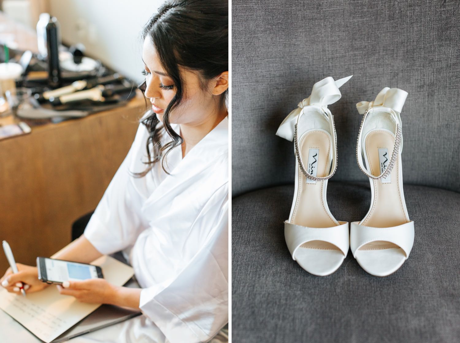 Bride writing her vows - Los Angeles Wedding Photography - https://brittneyhannonphotography.com