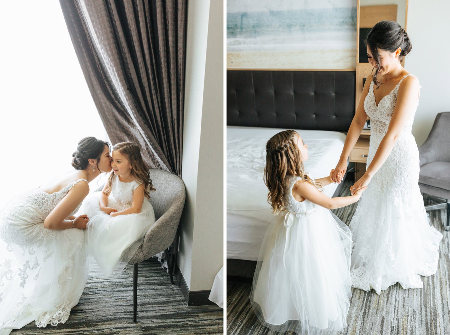 Flower girl with the bride - https://brittneyhannonphotography.com