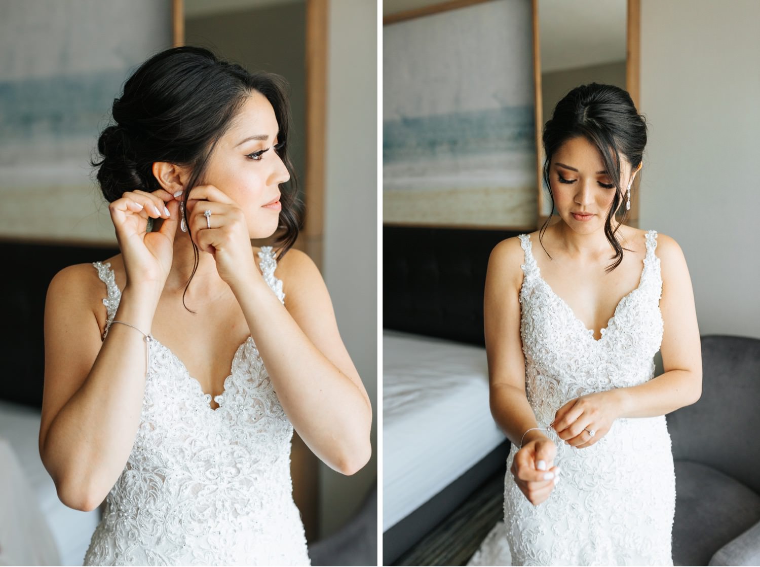 Bride putting on jewelry - https://brittneyhannonphotography.com