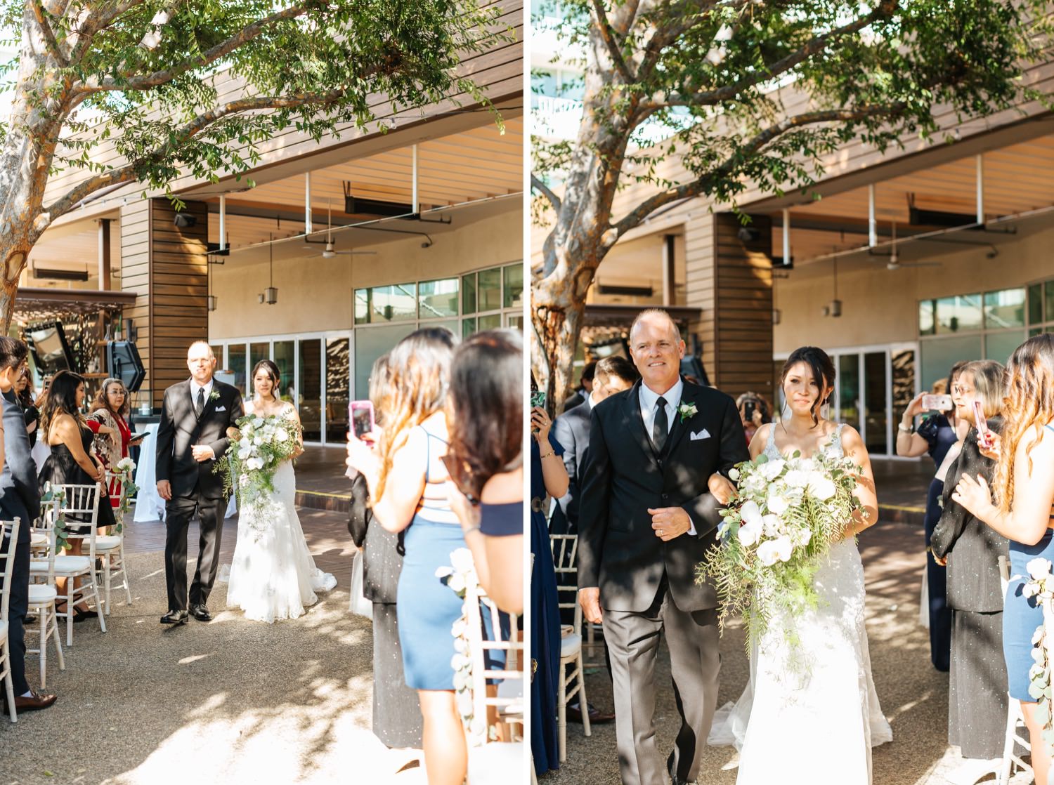 Bride walking down the aisle - LA Wedding - https://brittneyhannonphotography.com