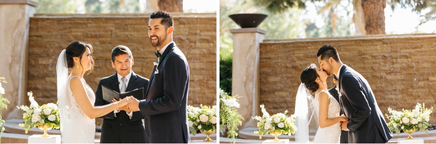 Bride and Groom First Kiss - LA Wedding Photographer - https://brittneyhannonphotography.com