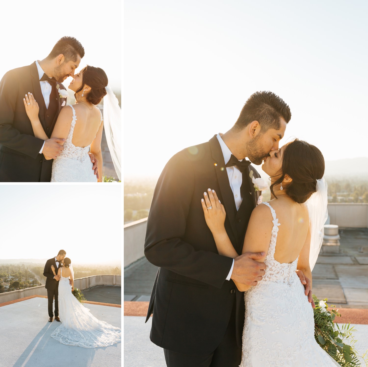 Bride and Groom LA rooftop photos - https://brittneyhannonphotography.com