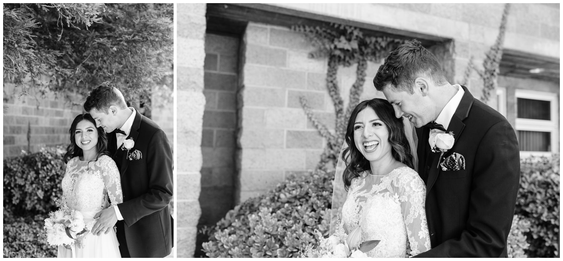 Black and White Bride and Groom photos