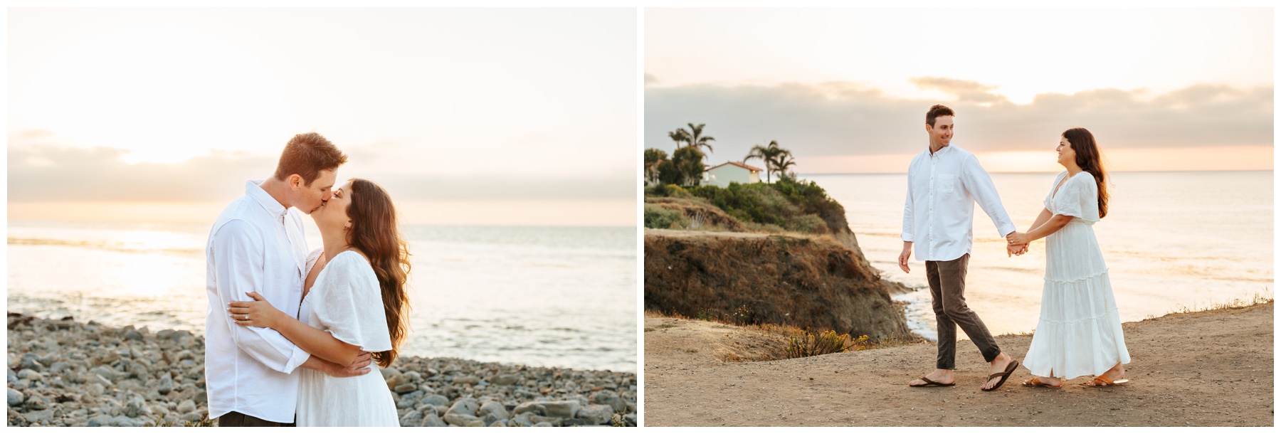 romantic sunset engagement photos in Southern California