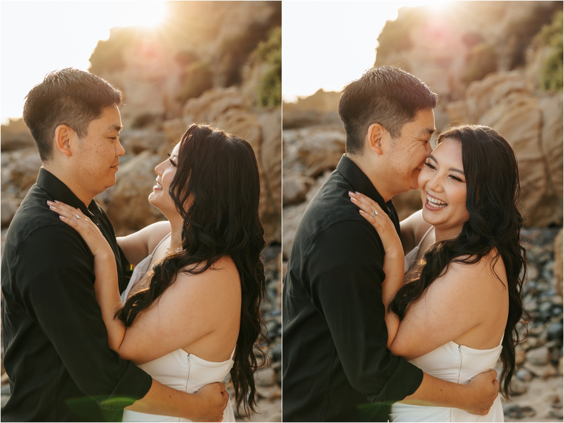 Golden Hour Beach Engagement Session in Orange County
